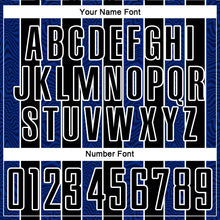 Laden Sie das Bild in den Galerie-Viewer, Custom Black Royal-White Line Sublimation Soccer Uniform Jersey