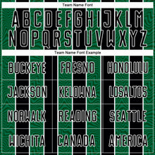 Laden Sie das Bild in den Galerie-Viewer, Custom Black Kelly Green-White Line Sublimation Soccer Uniform Jersey