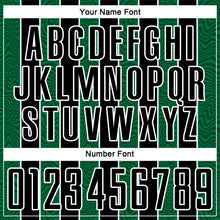 Laden Sie das Bild in den Galerie-Viewer, Custom Black Kelly Green-White Line Sublimation Soccer Uniform Jersey