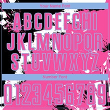 Laden Sie das Bild in den Galerie-Viewer, Custom Black Pink-Light Blue Splash Sublimation Soccer Uniform Jersey