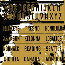 Загрузить изображение в средство просмотра галереи, Custom Black White-Old Gold Splash Sublimation Soccer Uniform Jersey