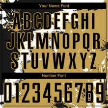 Загрузить изображение в средство просмотра галереи, Custom Black White-Old Gold Splash Sublimation Soccer Uniform Jersey
