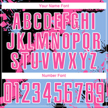 Laden Sie das Bild in den Galerie-Viewer, Custom Black Pink-Light Blue Splash Sublimation Soccer Uniform Jersey