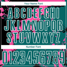 Laden Sie das Bild in den Galerie-Viewer, Custom Black Teal-Pink Splash Sublimation Soccer Uniform Jersey