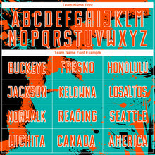 Загрузить изображение в средство просмотра галереи, Custom Black Orange-Aqua Splash Sublimation Soccer Uniform Jersey