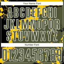 Загрузить изображение в средство просмотра галереи, Custom Black Olive-Yellow Splash Sublimation Soccer Uniform Jersey