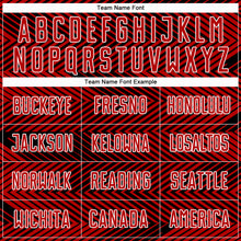 Load image into Gallery viewer, Custom Red Black-White Line Sublimation Soccer Uniform Jersey