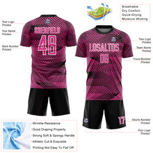 Laden Sie das Bild in den Galerie-Viewer, Custom Pink Black-White Line Sublimation Soccer Uniform Jersey