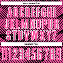 Laden Sie das Bild in den Galerie-Viewer, Custom Pink Black-White Line Sublimation Soccer Uniform Jersey