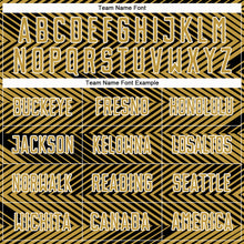 Laden Sie das Bild in den Galerie-Viewer, Custom Old Gold Black-White Line Sublimation Soccer Uniform Jersey