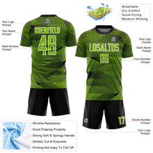 Загрузить изображение в средство просмотра галереи, Custom Neon Green Black-White Line Sublimation Soccer Uniform Jersey