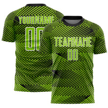Загрузить изображение в средство просмотра галереи, Custom Neon Green Black-White Line Sublimation Soccer Uniform Jersey