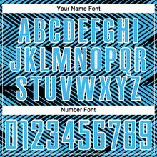 Laden Sie das Bild in den Galerie-Viewer, Custom Sky Blue Black-White Line Sublimation Soccer Uniform Jersey