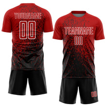 Загрузить изображение в средство просмотра галереи, Custom Red Black-White Abstract Fragment Art Sublimation Soccer Uniform Jersey