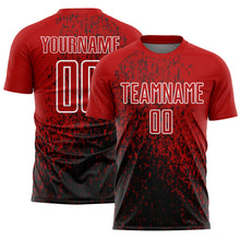 Загрузить изображение в средство просмотра галереи, Custom Red Black-White Abstract Fragment Art Sublimation Soccer Uniform Jersey