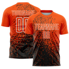 Charger l'image dans la galerie, Custom Orange Black-White Abstract Fragment Art Sublimation Soccer Uniform Jersey