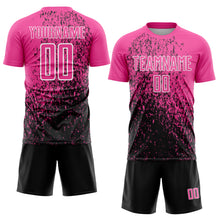 Charger l'image dans la galerie, Custom Pink Black-White Abstract Fragment Art Sublimation Soccer Uniform Jersey