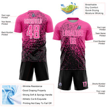 Charger l'image dans la galerie, Custom Pink Black-White Abstract Fragment Art Sublimation Soccer Uniform Jersey