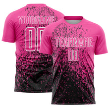 Charger l'image dans la galerie, Custom Pink Black-White Abstract Fragment Art Sublimation Soccer Uniform Jersey