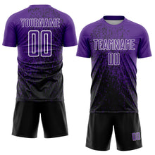 Charger l'image dans la galerie, Custom Purple Black-White Abstract Fragment Art Sublimation Soccer Uniform Jersey