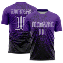 Charger l'image dans la galerie, Custom Purple Black-White Abstract Fragment Art Sublimation Soccer Uniform Jersey