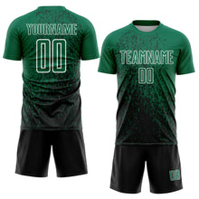 Charger l'image dans la galerie, Custom Kelly Green Black-White Abstract Fragment Art Sublimation Soccer Uniform Jersey