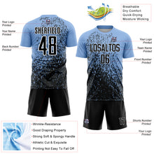 Laden Sie das Bild in den Galerie-Viewer, Custom Light Blue Black-White Abstract Fragment Art Sublimation Soccer Uniform Jersey