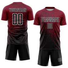 Загрузить изображение в средство просмотра галереи, Custom Crimson Black-White Abstract Fragment Art Sublimation Soccer Uniform Jersey
