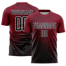 Загрузить изображение в средство просмотра галереи, Custom Crimson Black-White Abstract Fragment Art Sublimation Soccer Uniform Jersey
