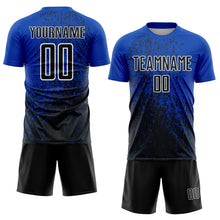 Laden Sie das Bild in den Galerie-Viewer, Custom Thunder Blue Black-White Abstract Fragment Art Sublimation Soccer Uniform Jersey