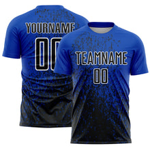 Laden Sie das Bild in den Galerie-Viewer, Custom Thunder Blue Black-White Abstract Fragment Art Sublimation Soccer Uniform Jersey