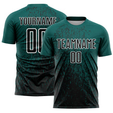 Charger l'image dans la galerie, Custom Midnight Green Black-White Abstract Fragment Art Sublimation Soccer Uniform Jersey