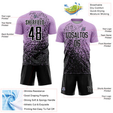 Charger l'image dans la galerie, Custom Light Purple Black-White Abstract Fragment Art Sublimation Soccer Uniform Jersey