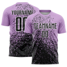 Charger l'image dans la galerie, Custom Light Purple Black-White Abstract Fragment Art Sublimation Soccer Uniform Jersey