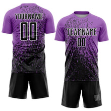 Charger l'image dans la galerie, Custom Medium Purple Black-White Abstract Fragment Art Sublimation Soccer Uniform Jersey