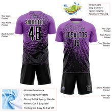 Charger l'image dans la galerie, Custom Medium Purple Black-White Abstract Fragment Art Sublimation Soccer Uniform Jersey