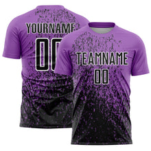 Charger l'image dans la galerie, Custom Medium Purple Black-White Abstract Fragment Art Sublimation Soccer Uniform Jersey