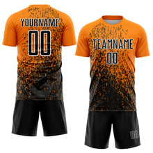 Charger l'image dans la galerie, Custom Bay Orange Black-White Abstract Fragment Art Sublimation Soccer Uniform Jersey