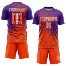Charger l'image dans la galerie, Custom Purple Orange-White Abstract Fragment Art Sublimation Soccer Uniform Jersey