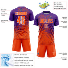Charger l'image dans la galerie, Custom Purple Orange-White Abstract Fragment Art Sublimation Soccer Uniform Jersey