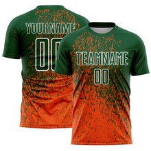Charger l'image dans la galerie, Custom Green Orange-White Abstract Fragment Art Sublimation Soccer Uniform Jersey