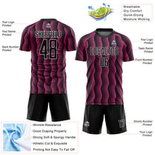 Загрузить изображение в средство просмотра галереи, Custom Black Pink-White Geometric Shape Sublimation Soccer Uniform Jersey