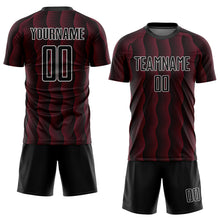 Charger l'image dans la galerie, Custom Black Crimson-White Geometric Shape Sublimation Soccer Uniform Jersey