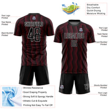 Charger l'image dans la galerie, Custom Black Crimson-White Geometric Shape Sublimation Soccer Uniform Jersey