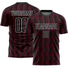 Charger l'image dans la galerie, Custom Black Crimson-White Geometric Shape Sublimation Soccer Uniform Jersey