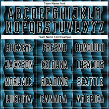 Load image into Gallery viewer, Custom Black Sky Blue-White Geometric Shape Sublimation Soccer Uniform Jersey