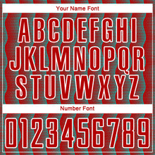 Charger l'image dans la galerie, Custom Red Aqua-White Geometric Shape Sublimation Soccer Uniform Jersey