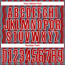 Laden Sie das Bild in den Galerie-Viewer, Custom Red Lakes Blue-White Geometric Shape Sublimation Soccer Uniform Jersey