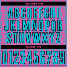 Laden Sie das Bild in den Galerie-Viewer, Custom Pink Lakes Blue-Black Geometric Shape Sublimation Soccer Uniform Jersey