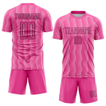Charger l'image dans la galerie, Custom Pink Light Pink-Black Geometric Shape Sublimation Soccer Uniform Jersey